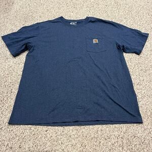 Carhartt Men's Short Sleeve Pocket Tee Sz XL Loose Fit Heather Blue Workwear
